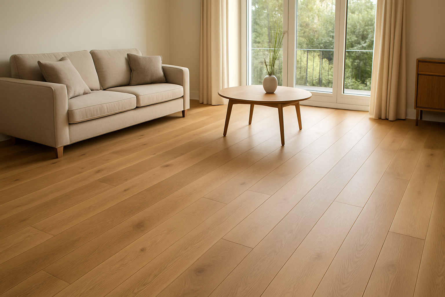 Instalación parquet natural - resultado final